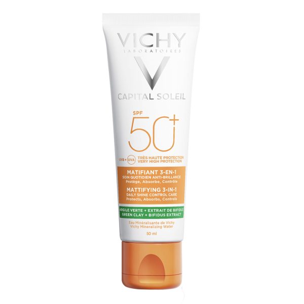 Vichy - Capital Soleil Mattifying 3-σε-1 SPF50 Αντηλιακό Κατά της Λιπαρότητας 50ml