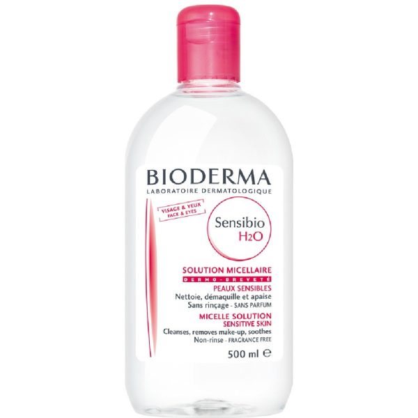 Bioderma -  Νερό Καθαρισμού Micellaire Καταπραϋντικό Αφαιρεί το Μακιγιάζ & Απαλάσσει από Ρύπους για Πρόσωπο,Μάτια και Χείλη για Ευαίσθητο Δέρμα 500ml
