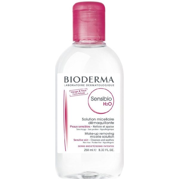 Bioderma -  Νερό Καθαρισμού Micellaire Καταπραϋντικό Αφαιρεί το Μακιγιάζ & Απαλάσσει από Ρύπους για Πρόσωπο,Μάτια και Χείλη για Ευαίσθητο Δέρμα 250ml