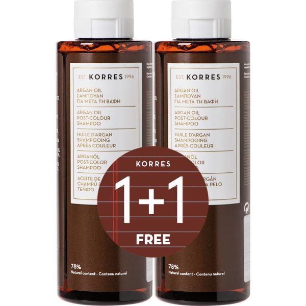Korres - Argan Oil Post-Colour Shampoo Σαμπουάν για Μετά τη Βαφή 1+1 Δώρο 2x250ml Korres - Argan Oil Post-Colour Shampoo Σαμπουάν για Μετά τη Βαφή 1+1 Δώρο 2x250ml