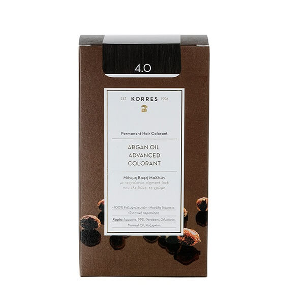 Korres Argan Oil Advanced Colorant Μόνιμη Βαφή Μαλλιών 4.0 Καστανό - 50ml