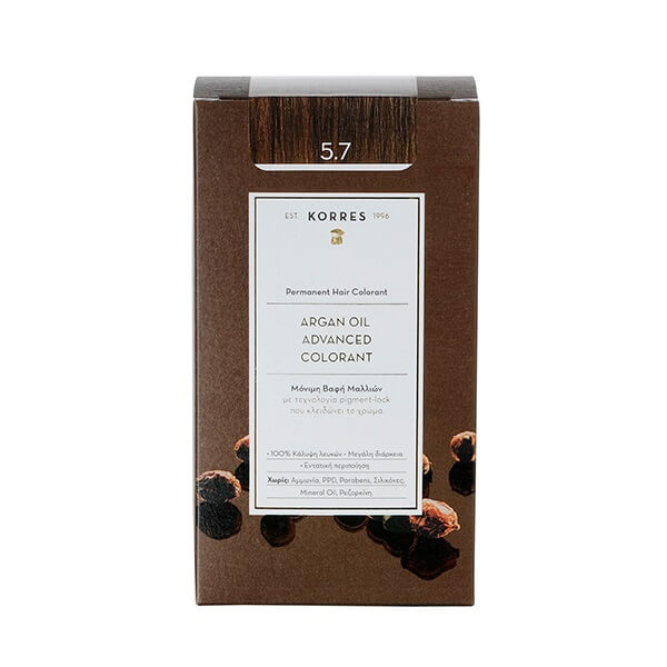 Korres Argan Oil Advanced Colorant Μόνιμη Βαφή Μαλλιών 5.7 Σοκολατί - 50ml