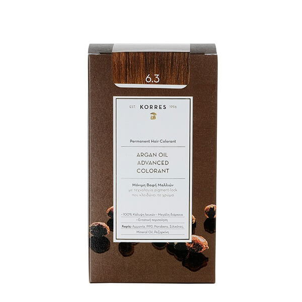 Korres Argan Oil Advanced Colorant Μόνιμη Βαφή Μαλλιών 6.3 Ξανθό Σκούρο Χρυσό - 50ml