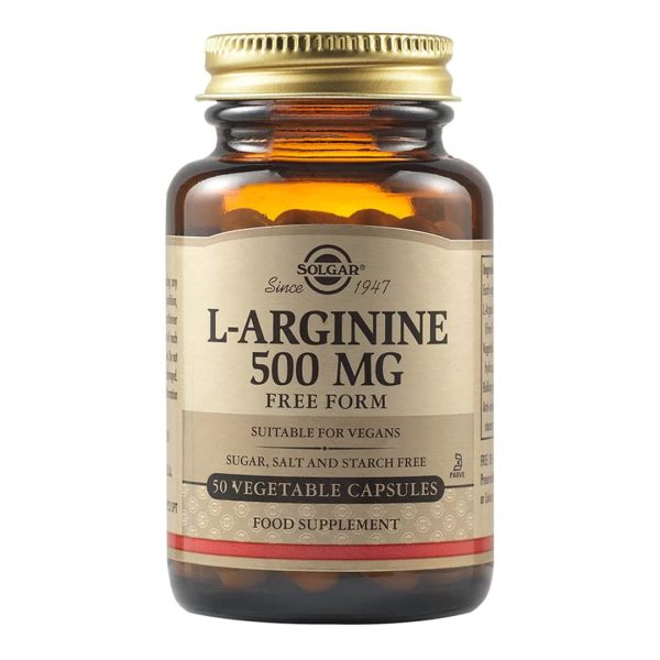Solgar - Συμπλήρωμα Διατροφής Υψηλής Συγκέντρωσης σε Αργινίνη L-Arginine 500mg - 50veg.caps