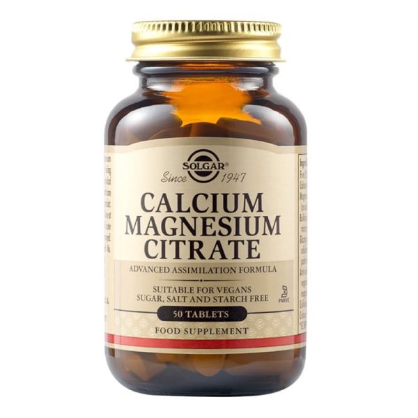 Solgar - Συμπλήρωμα Διατροφής Ασβεστίου & Μαγνησίου σε Κιτρική Μορφή - 50tabs