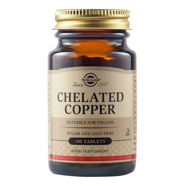 Solgar - Chelated Copper Συμπλήρωμα Διατροφής Χαλκού 2500μg 100 ταμπλέτες