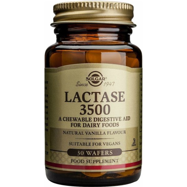Solgar - Lactase 3500 Συμπλήρωμα Διατροφής που Βοηθά στη Πέψη των Γαλακτοκομικών Προιόντων 30chew.tabs