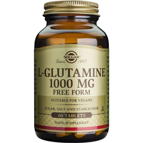Solgar - L-Glutamine 1000mg Συμπλήρωμα Διατροφής Βοηθά στις Εντερικές Διαταραχές & Βελτιώνει τη Λειτουργία του Εγκεφάλου 60tabs