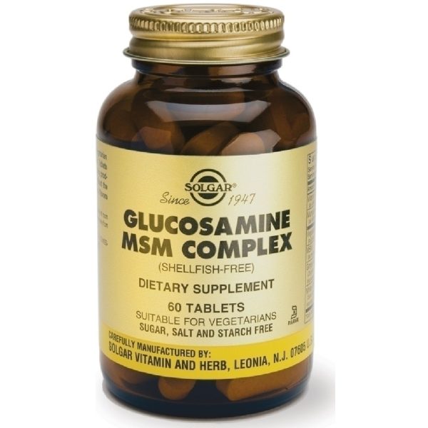 Solgar - Meta-Flex LITE Glucosamine MSM Complex για τις Αρθρώσεις Χωρίς Οστρακοειδή Κατάλληλο για Φυτοφάγους 60tabs