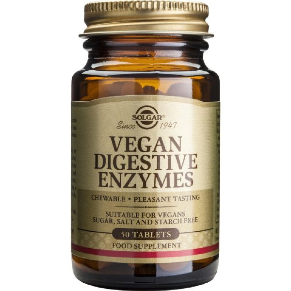 Solgar - Vegan Digestive Enzymes Φούσκωμα Δυσπεψία 50tabs