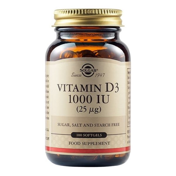 Solgar - Συμπλήρωμα Διατροφής Βιταμίνη D3 1000IU 25mg 100 softgels