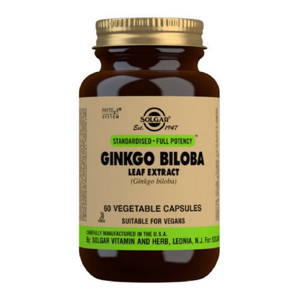 Solgar - Ginkgo Biloba Leaf Extract για τις Εγκεφαλικές Λειτουργίες 60Veg.Caps