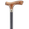 Alfacare – Walking Stick Black Straight Acrylic Brown Handle AC836