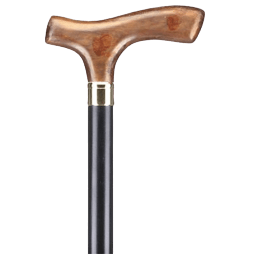 Alfacare – Walking Stick Black Straight Acrylic Brown Handle AC836