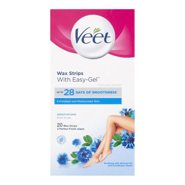 Veet - Easy Gel Ταινίες Αποτρίχωσης Σώματος Για Ευαίσθητη Επιδερμίδα 20τμχ
