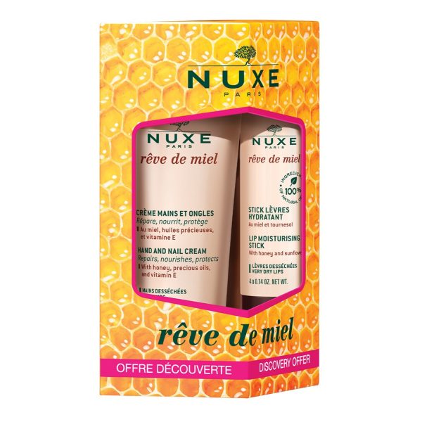 Nuxe - Reve De Miel Hand and Nail Cream 50ml & Lip Moisurising Stick 4gr