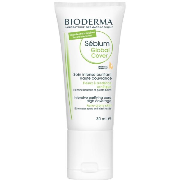 Bioderma - Sebium Global Cover Καθημερινή Φροντίδα για Ακμή & Επιρρεπές Δέρμα με Σοβαρά Ελαττώματα, Κηλίδες & Σπυράκια, με Χρώμα 30ml Bioderma - Sebium Global Cover Καθημερινή Φροντίδα για Ακμή & Επιρρεπές Δέρμα με Σοβαρά Ελαττώματα, Κηλίδες & Σπυράκια, με Χρώμα 30ml
