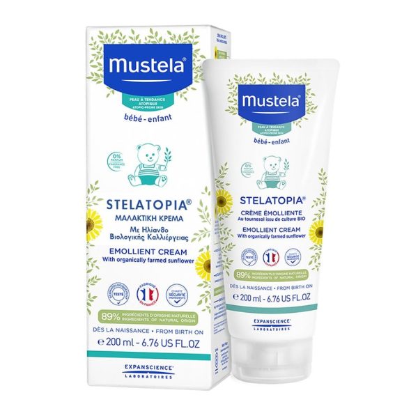 Mustela - Stelatopia Emollient Μαλακτική Κρέμα με Ηλίανθο Βιολογικής Καλλιεργειας 200ml