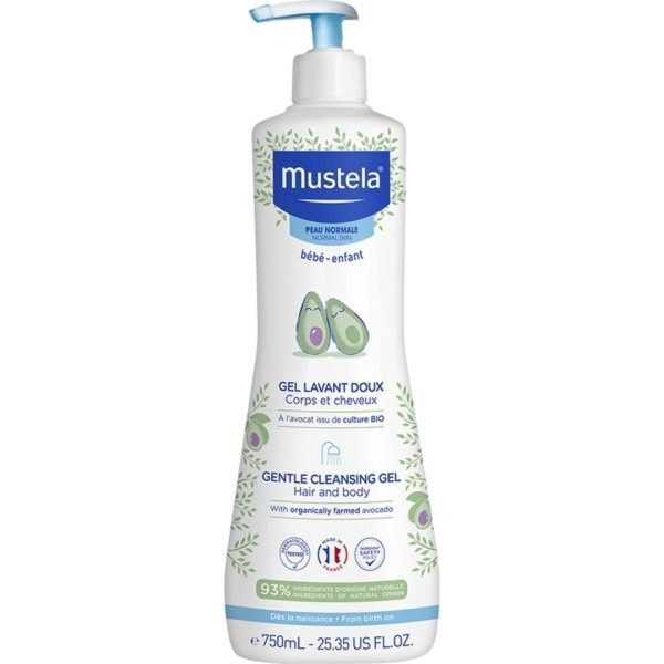 Mustela - Gentle Cleansing Gel Απαλό Αφροντούς για Σώμα & Μαλλιά με Βιολογικό Αβοκάντο 750ml