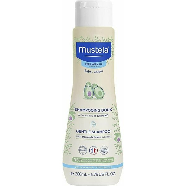 Mustela - Bebe Shampooing Doux Σαμπουάν με εκχύλισμα χαμομηλιού καθημερινής χρήσης, για βρέφη από τη γέννηση & παιδιά, 200ml