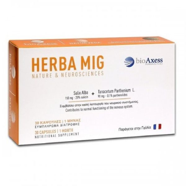 BioAxess - Herba Mig Συμπλήρωμα Διατροφής για την Καλή Λειτουργία του Νευρικού Συστήματος 30 κάψουλες