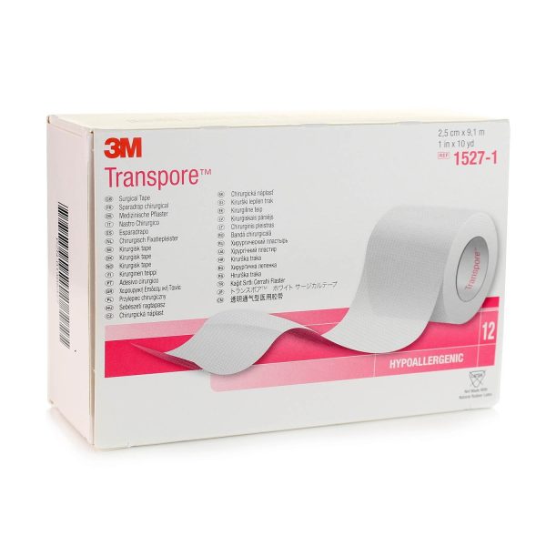 3M - Transpore Πλαστική Ταινία Στερέωσης 2.5cm x 9.1m 1 τμχ REF 1527-1