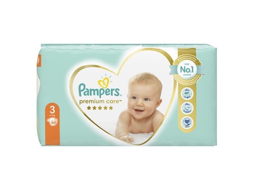 Pampers - Premium Care Value Pack No 3 (6-10kg) Βρεφικές Πάνες 60τμχ Pampers - Premium Care Value Pack No 3 (6-10kg) Βρεφικές Πάνες 60τμχ