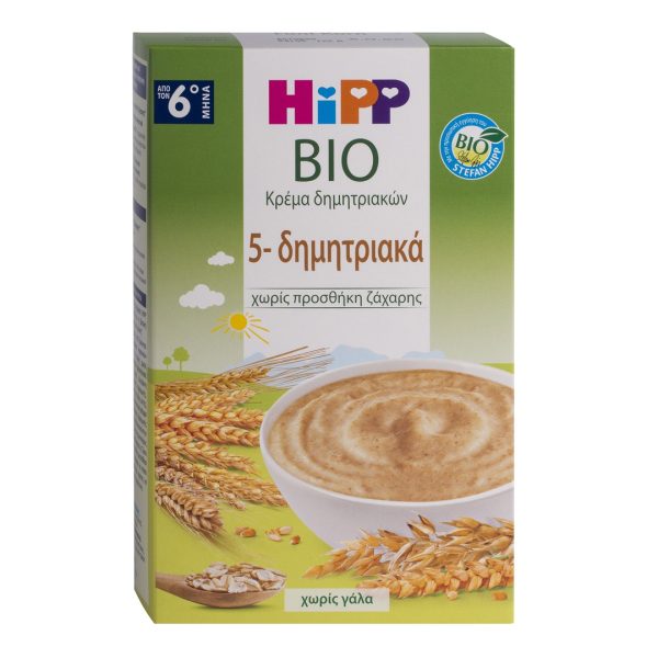 Hipp - Bio Κρέμα 5-Δημητριακών 6m+ Χωρίς Ζάχαρη 200gr Hipp - Bio Κρέμα 5-Δημητριακών 6m+ Χωρίς Ζάχαρη 200gr