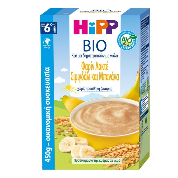 Hipp - Φαρίν Λακτέ Σιμιγδάλι Μπανάνα για Βρέφη από 6 μηνών 450gr