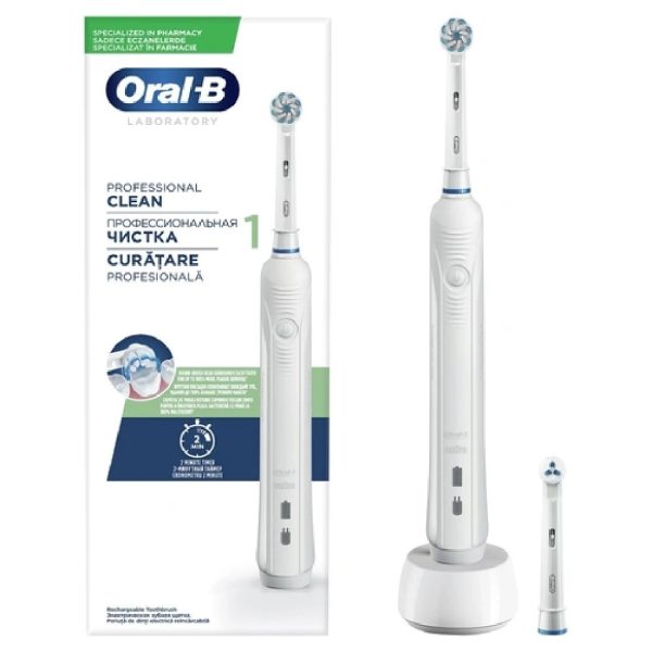 Oral-B Professional Clean 1 Ηλεκτρική Οδοντόβουρτσα για Ευαίσθητα Ούλα με Ορατό Αισθητήρα Πίεσης και Σύνδεση Bluetooth 1τμχ Oral-B Professional Clean 1 Ηλεκτρική Οδοντόβουρτσα για Ευαίσθητα Ούλα με Ορατό Αισθητήρα Πίεσης και Σύνδεση Bluetooth 1τμχ