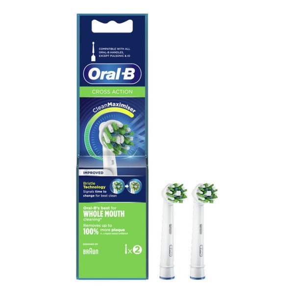 Oral-B - Cross Action CleanMaximiser Improved Ανταλλακτικές Κεφαλές για Ηλεκτρική Οδοντόβουρτσα 2τμχ