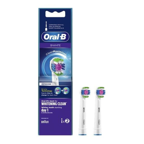 Oral-B - 3D White CleanMaximiser Ανταλλακτικές Κεφαλές για Ηλεκτρική Οδοντόβουρτσα 2τμχ