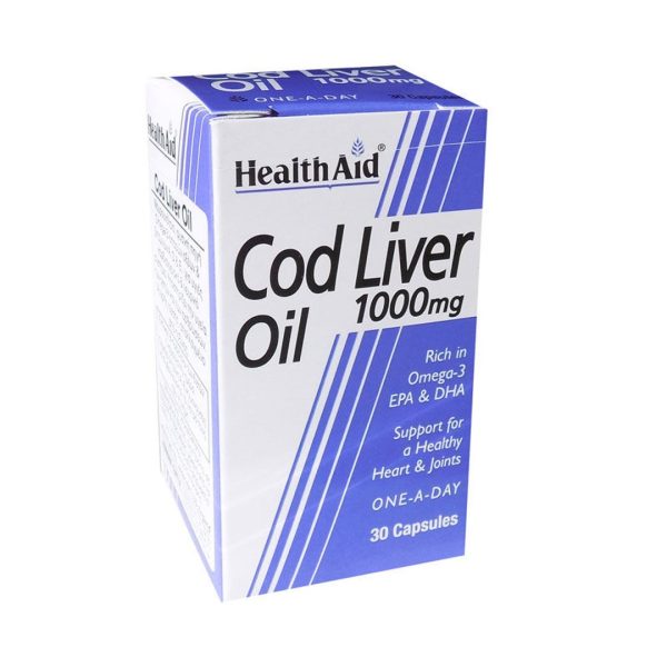 Health Aid - Cod Liver Oil 1000mg Συμπλήρωμα Διατροφής Ιχθυελαίων 30 κάψουλες