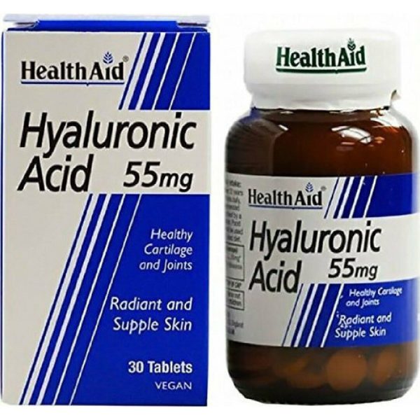Health Aid - Hyaluronic Acid 55mg Συμπλήρωμα Διατροφής, Υγιή Οστά και Εύπλαστες Αρθρώσεις 30 ταμπλέτες Health Aid - Hyaluronic Acid 55mg Συμπλήρωμα Διατροφής, Υγιή Οστά και Εύπλαστες Αρθρώσεις 30 ταμπλέτες