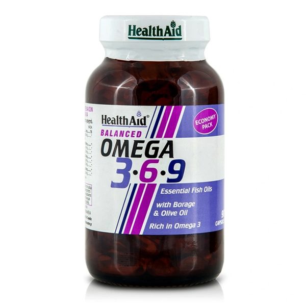 Health Aid – Omega 3-6-9 with Borage & Olive Oil (1155mg) 90caps