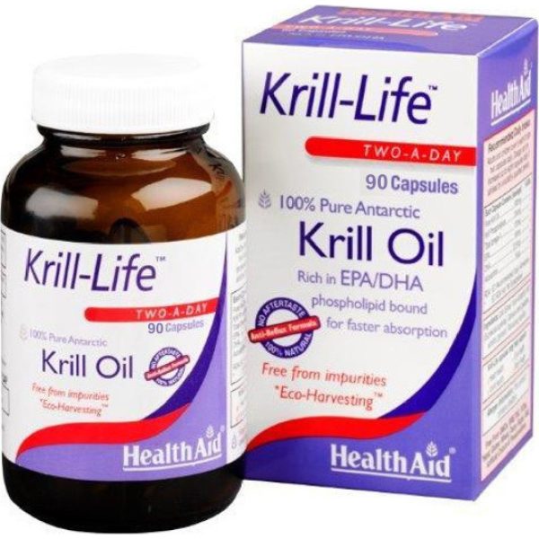 Health Aid - Krill-Life 500mg  Λιπαρά Οξέα για Καρδιά & Χοληστερίνη 90 Κάψουλες