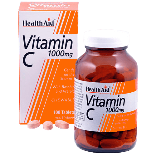 Health Aid - Vitamin C 1000mg, Βιταμίνες με Τριαντάφυλλο και Ασερόλα, 100 ταμπλέτες Health Aid - Vitamin C 1000mg, Βιταμίνες με Τριαντάφυλλο και Ασερόλα, 100 ταμπλέτες