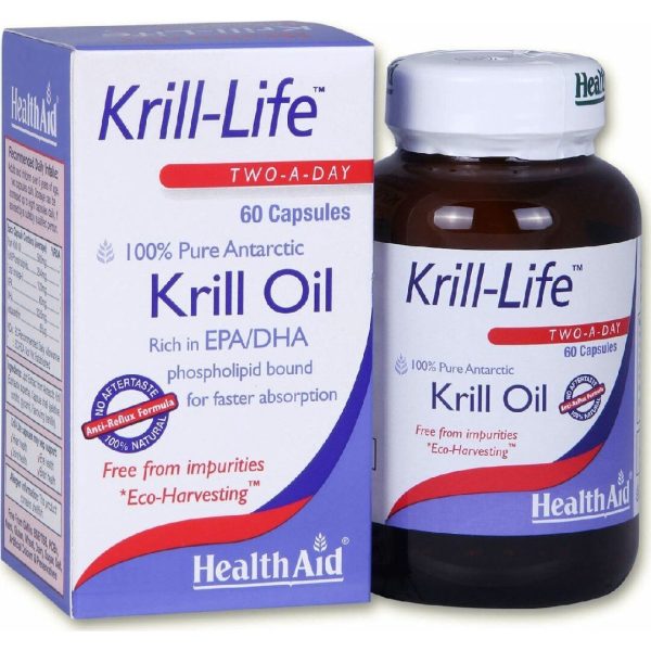 Health Aid - Krill-Life Oil 500mg Συμπλήρωμα Διατροφής για την Υγιή Καρδιακή & Εγκεφαλική Λειτουργία 60caps