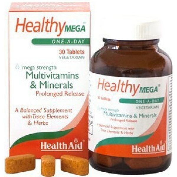 Health Aid - Healthy Mega Multivitamins & Minerals Πολυβιταμίνες & Μέταλλα 30vegan tabs