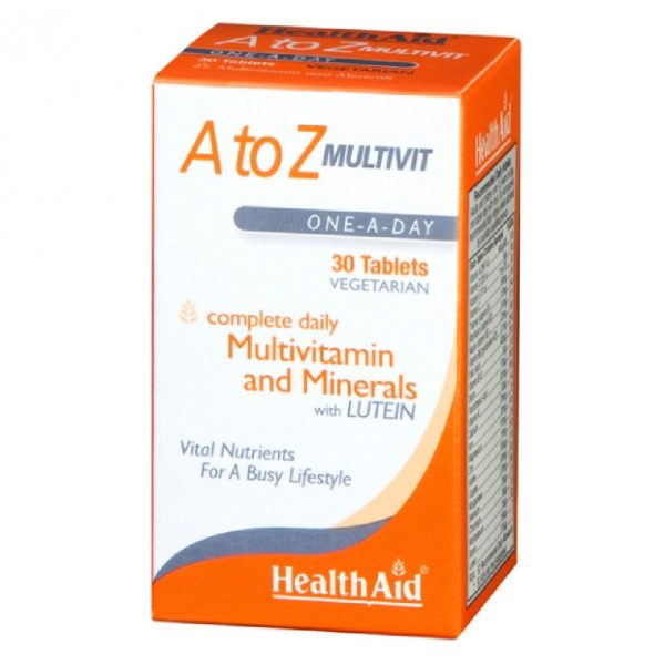Health Aid - A to Z Multivit and Minerals with Lutein Πολυβιταμίνες 30vegan tabs