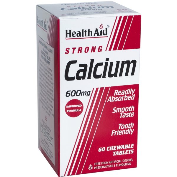 Health Aid - Strong Calcium 600mg Συμπλήρωμα Διατροφής με ασβέστιο και βιταμίνη D 60tabs