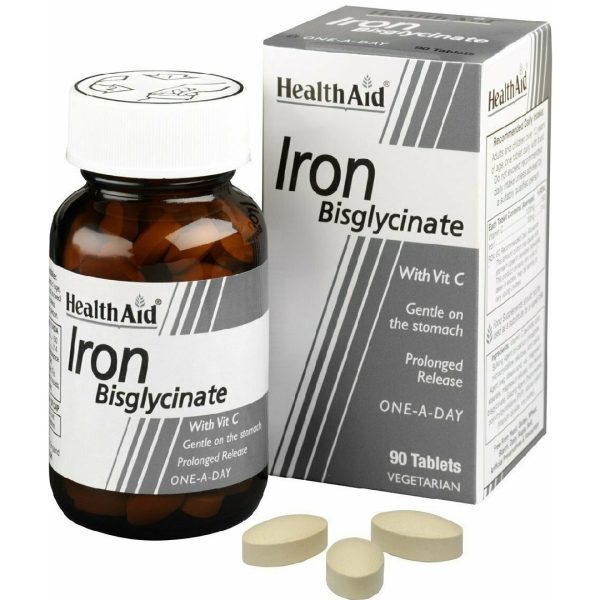 Health Aid - Iron Bisglycinate with Vit C Σίδηρος Δισγλυκινικός 30mg με Βιταμίνη C 90tabs