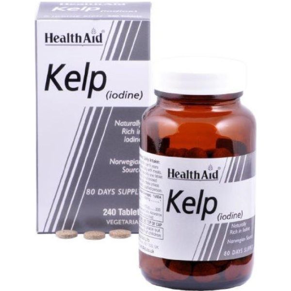 Health Aid - Kelp iodine Ιώδιο 150μg Από Νορβηγικά Φύκια για Φυσική Λήψη Ιωδίου 240tabs Health Aid - Kelp iodine Ιώδιο 150μg Από Νορβηγικά Φύκια για Φυσική Λήψη Ιωδίου 240tabs