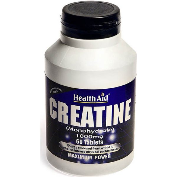 Health Aid - Creatine Monohydrate 1000mg Συμπλήρωμα Διατροφής Χρήσιμο στην Αύξηση της Μυϊκής Μάζας 60tabs
