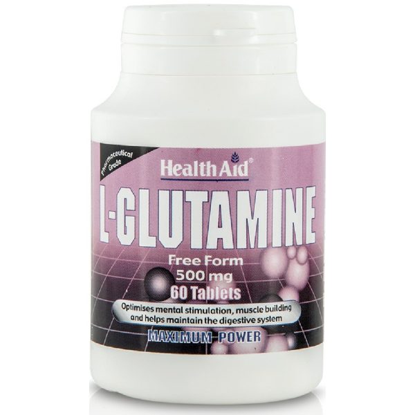 Health Aid - L-Glutamine 500mg Συμπλήρωμα Διατροφής Γλουταμίνης για Καλή Εγκεφαλική Λειτουργία 60tabs