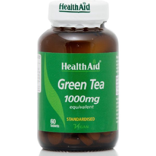 Health Aid - Green Tea 1000mg Συμπλήρωμα Διατροφής Αδυνατίσματος με Πράσινο Τσάι και Αντιοξειδωτική Δράση 60 Ταμπλέτες Health Aid - Green Tea 1000mg Συμπλήρωμα Διατροφής Αδυνατίσματος με Πράσινο Τσάι και Αντιοξειδωτική Δράση 60 Ταμπλέτες