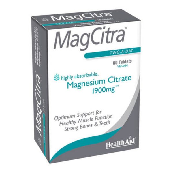 Health Aid – Magcitra Magnesium Citrate 1900mg 60tabs Health Aid – Magcitra Magnesium Citrate 1900mg 60tabs