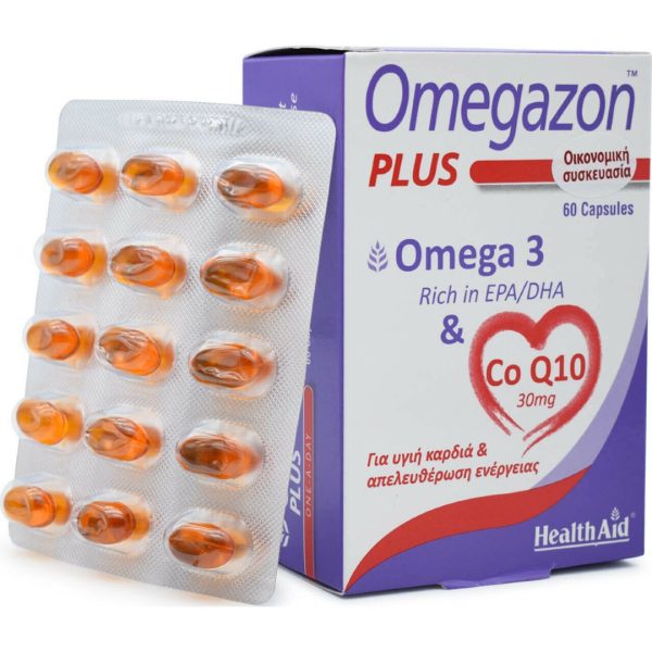 Health Aid Omegazon Plus Ω3 & CoQ10 για την Καλή Λειτουργία του Καρδιαγγειακού Συστήματος 60 Κάψουλες