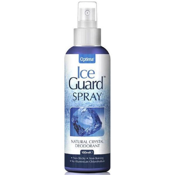 Optima - Ice Guard Natural Crystal Spray Αποσμητικό Σπρέι κατά των Βακτηριδίων της Κακοσμίας δεν Αφήνει Λεκέδες στα Ρούχα 100ml