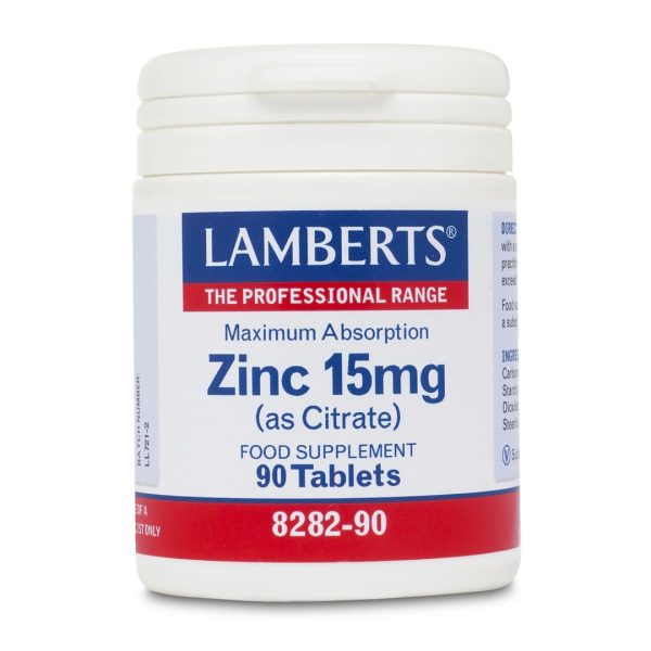 Lamberts - Zinc Citrate 15mg Συμπλήρωμα Ψευδάργυρου 90 tabs